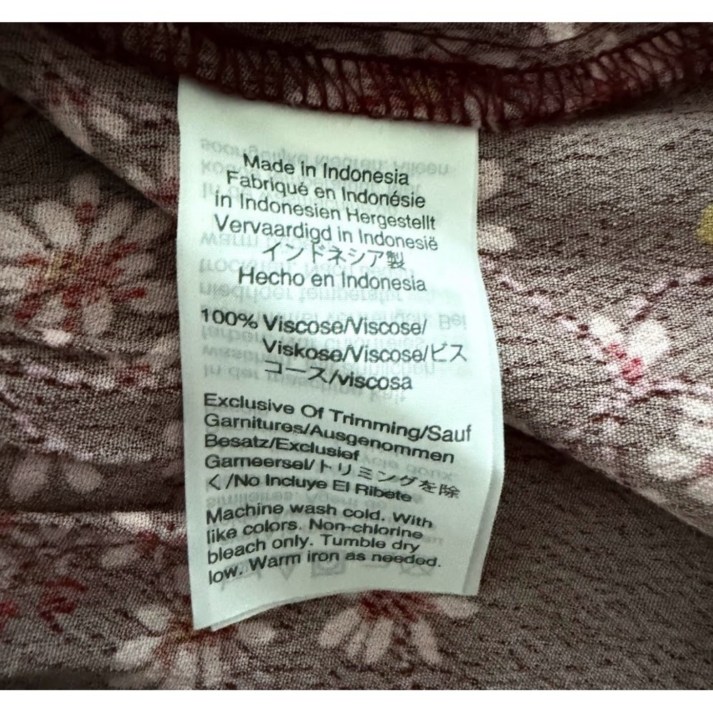 Madewell‎ Floral Butterfly Sanctuary Wrap Blouse Top Size 10 Flutter Sleeve Boho - Picture 7 of 10